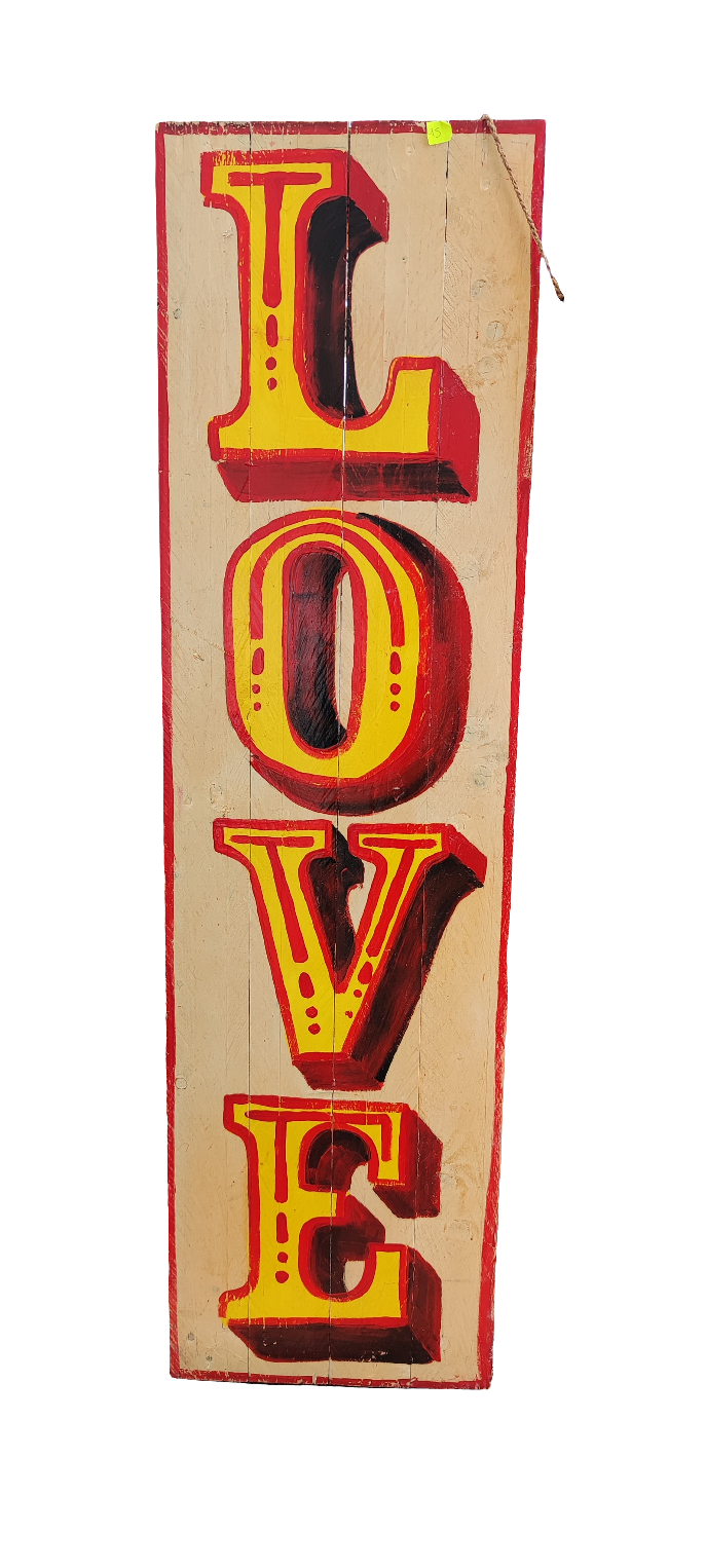 LOVE, hand painted sign (horizontal)