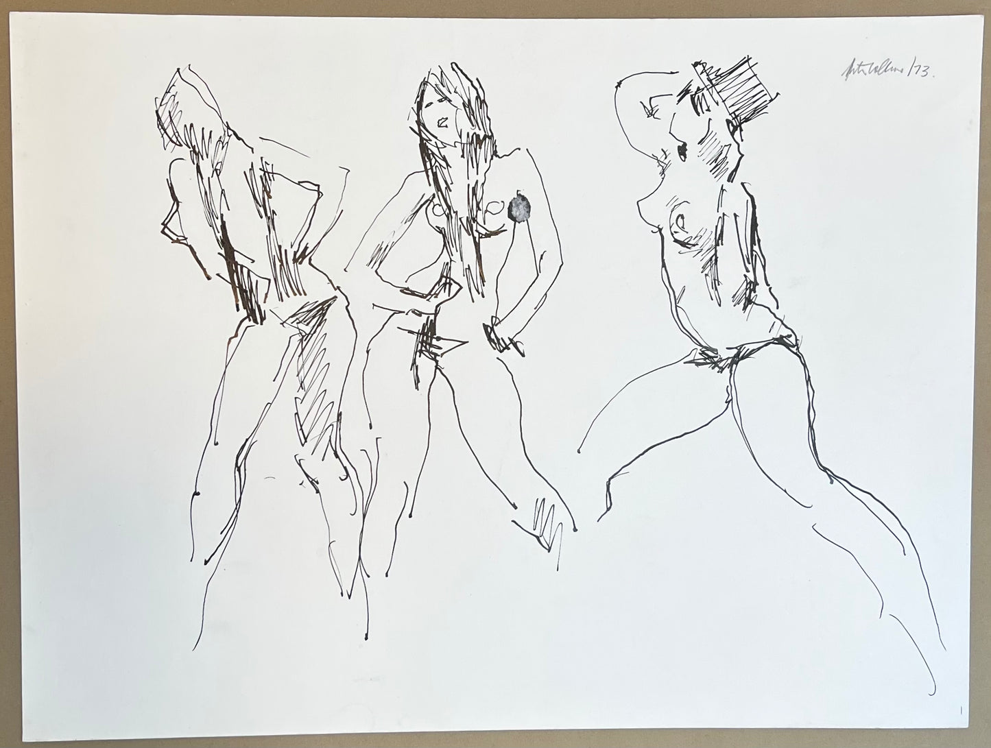 A nude study with top hat, signed, Peter Collins ARCA