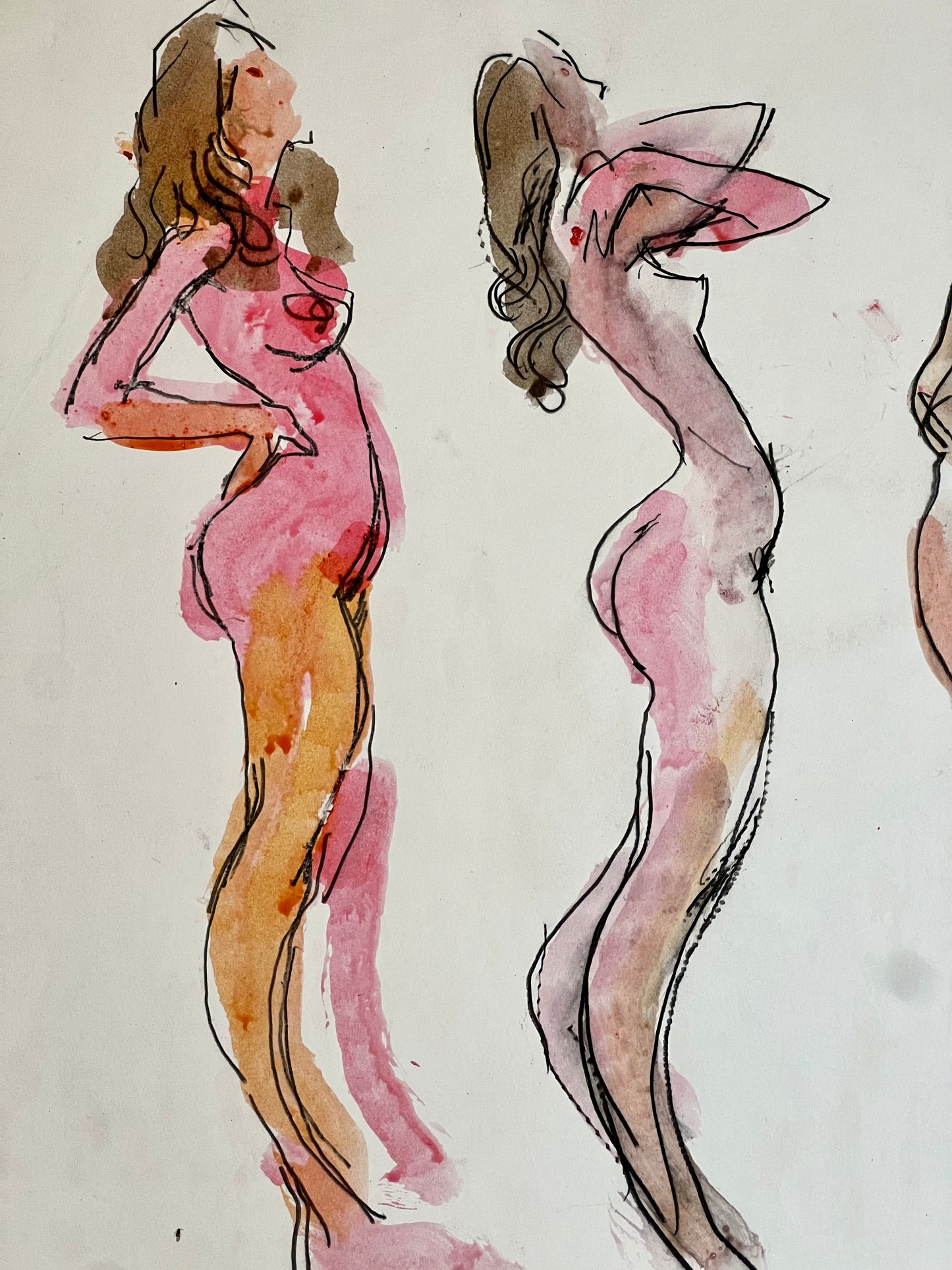 A signed nude study in watercolour by Peter Collins ARCA, 1972