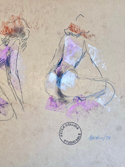 An exotic nude study in pastel, signed, Peter Collins ARCA, 1979, Studio Sale
