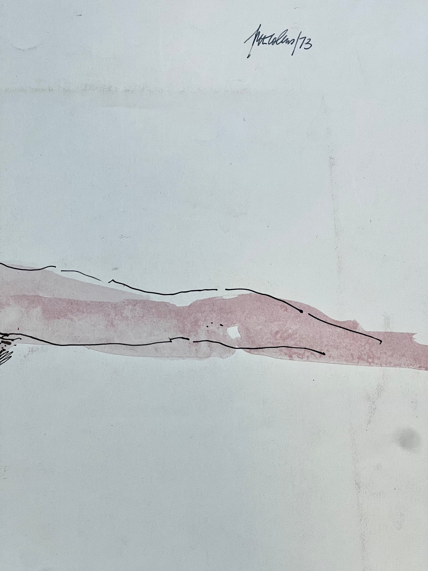 A nude balance study, watercolour, signed, Peter Collis ARCA, 1973