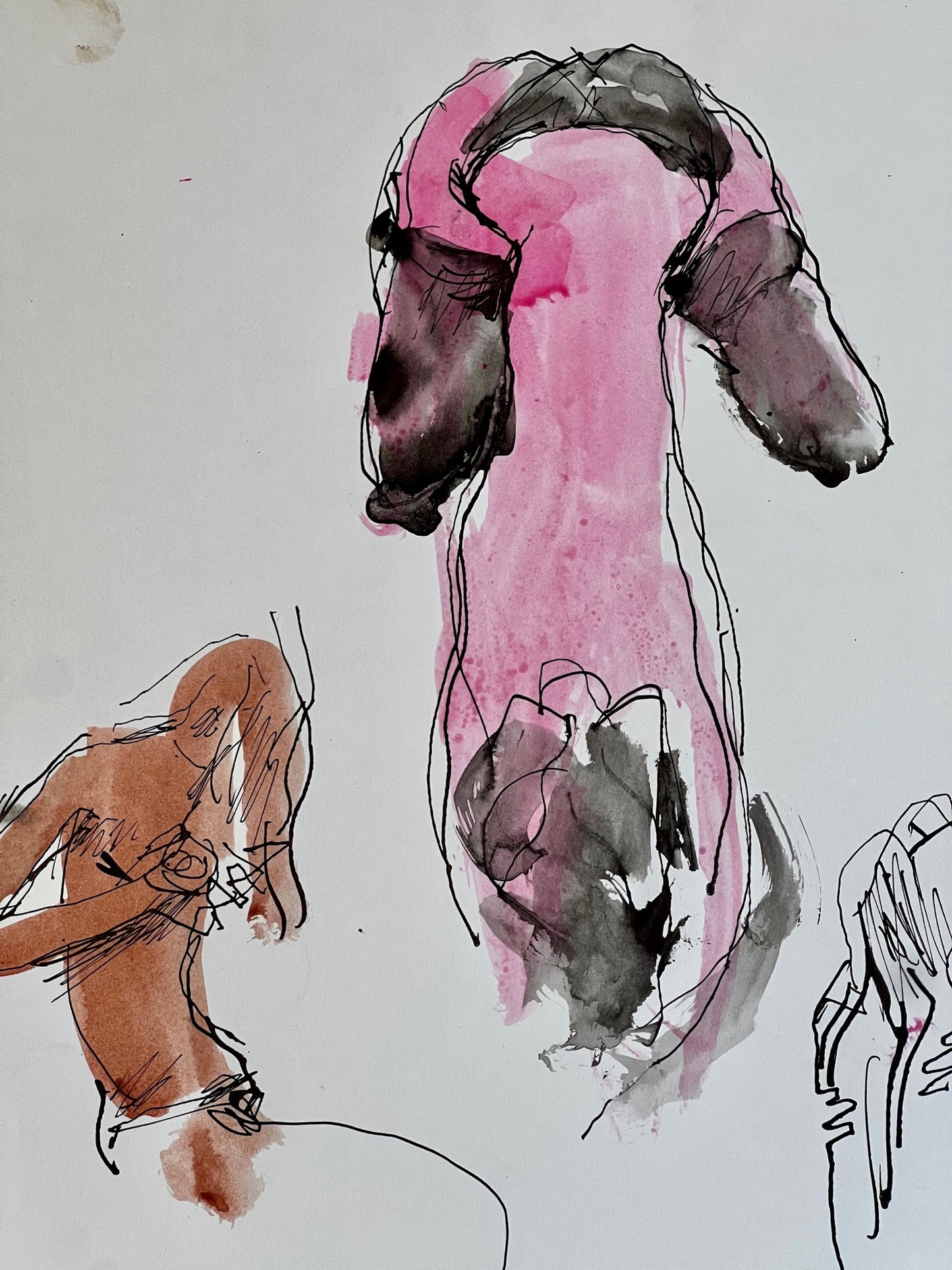 Six exotic nude studies in watercolour, signed, Peter Collins ARCA, 1973