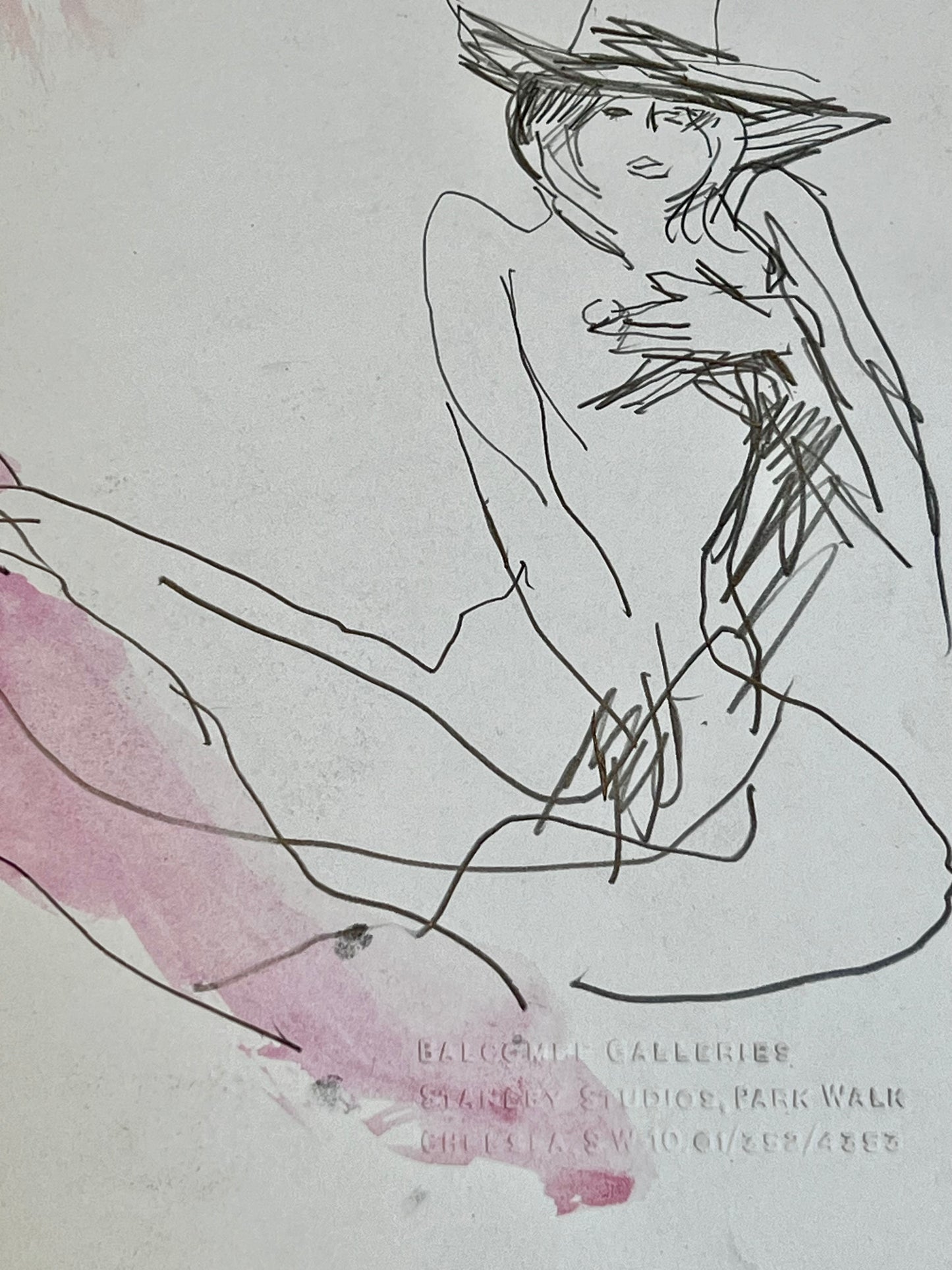 An exotic nude study with hat, signed, Peter Collins ARCA, 1971, Balcombe Galleries