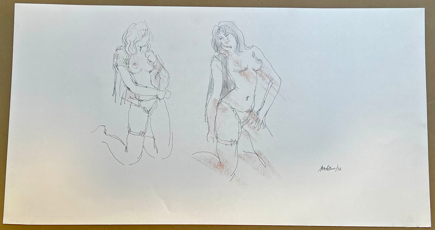 A nude study in pencil & pastel, signed Peter Collins ARCA, 1976