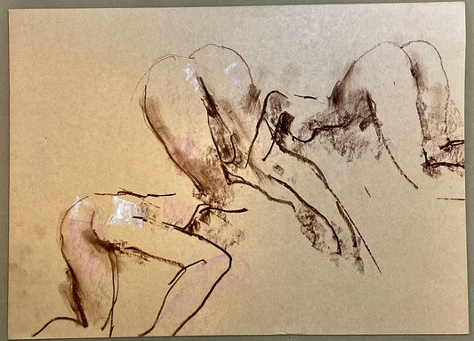 An exotic nude study, in pastel by Peter Collins ARCA