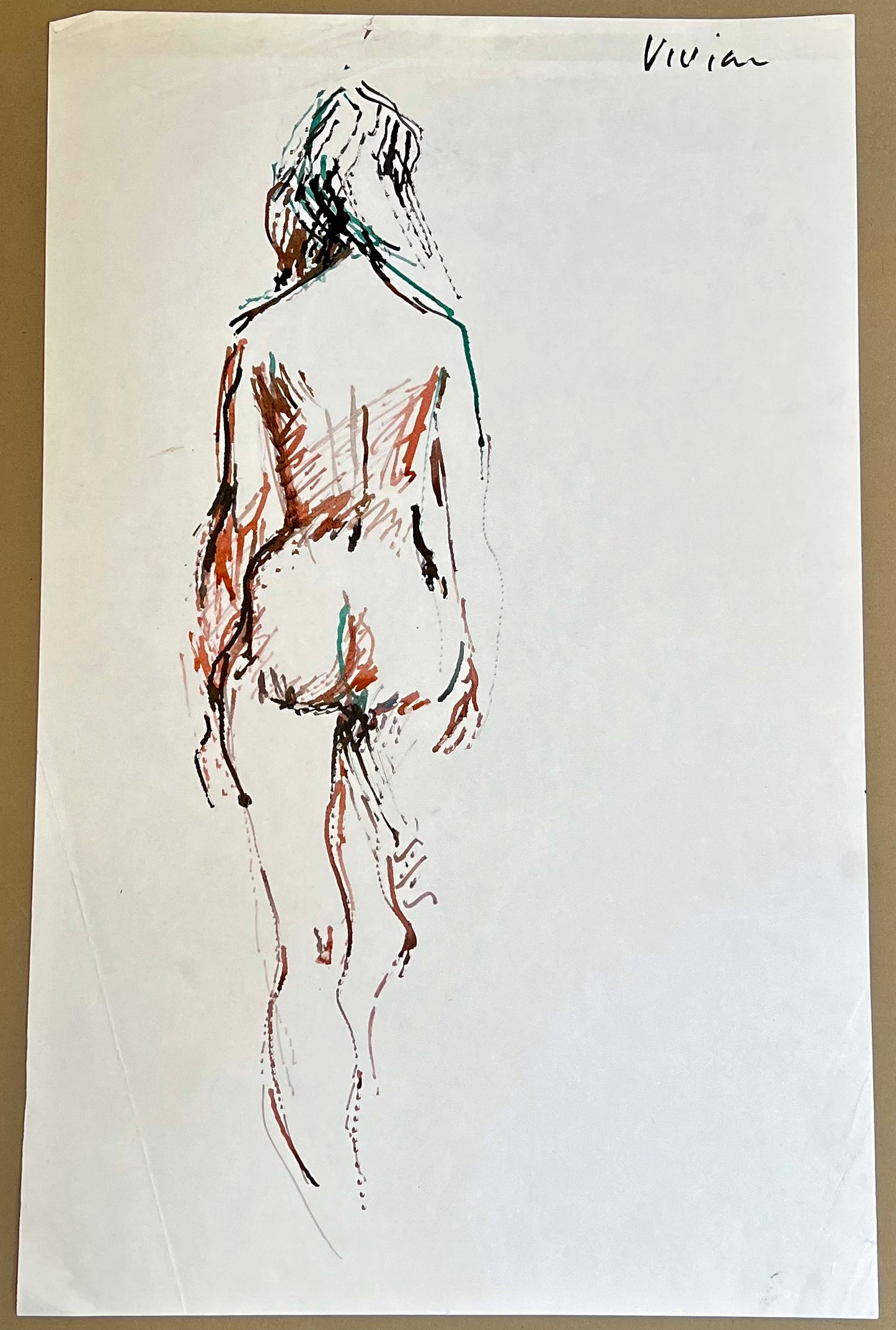 A nude study 'Vivian' in watercolour by Peter Collins ARCA