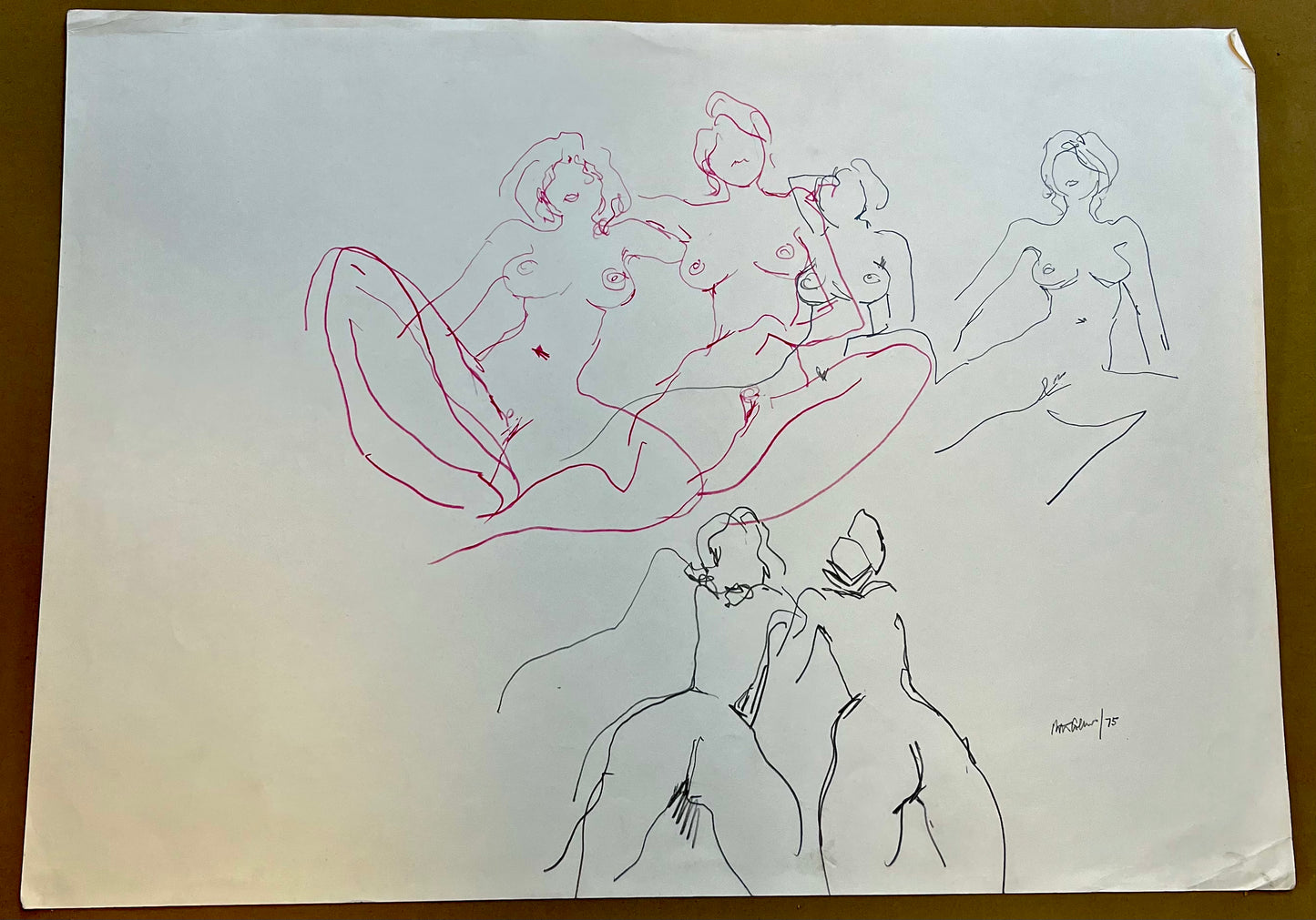 An exotic study in ink, signed, Peter Collins ARCA, 1975