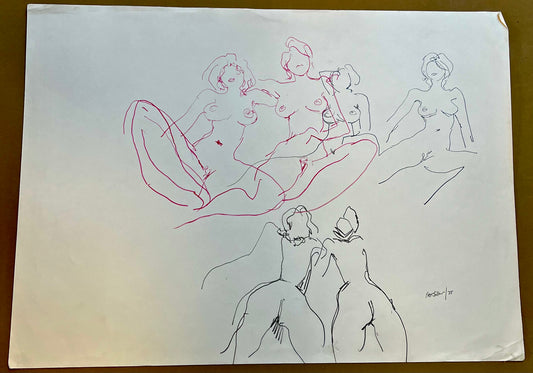 An exotic study in ink, signed, Peter Collins ARCA, 1975
