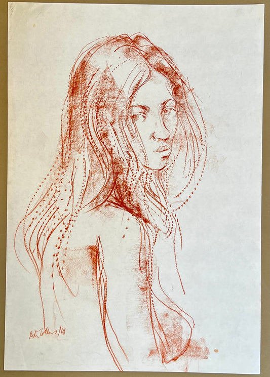 A female portrait in pastel, signed, Peter Collins ARCA, 1968