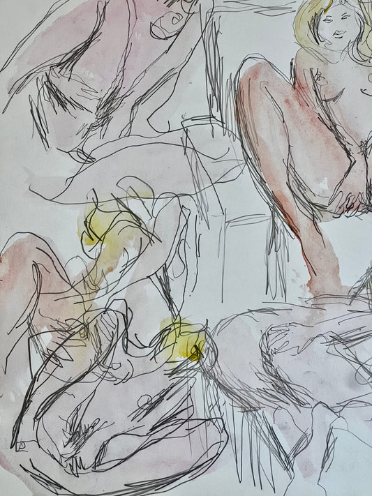 An exotic nude study, pencil & watercolour, Signed, Peter Collins ARCA, 1985, Balcombe Galleries