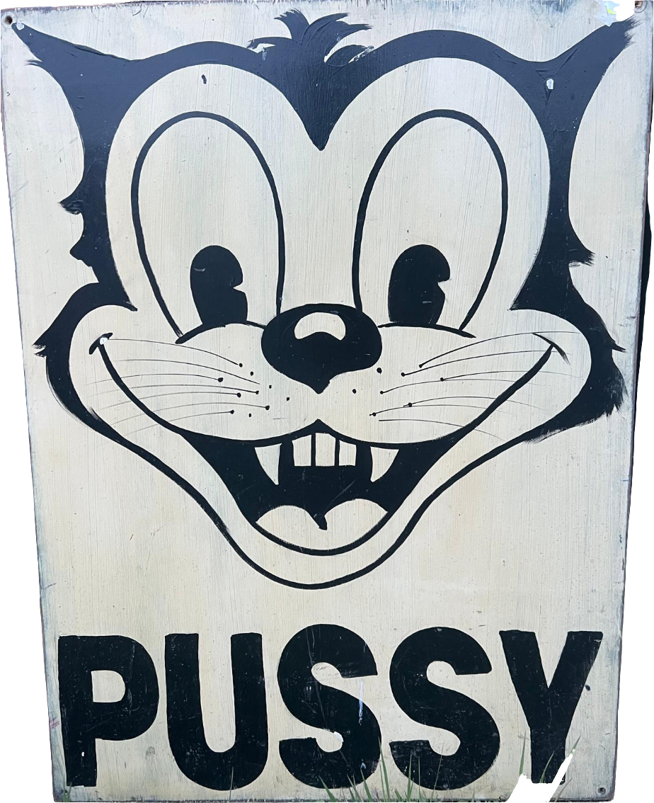 Pussy, iconic pop art style on board (1 of cheeky tryptic)