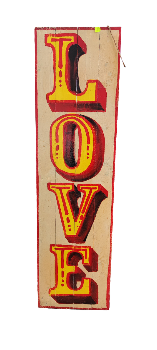 LOVE, hand painted sign (vertical)